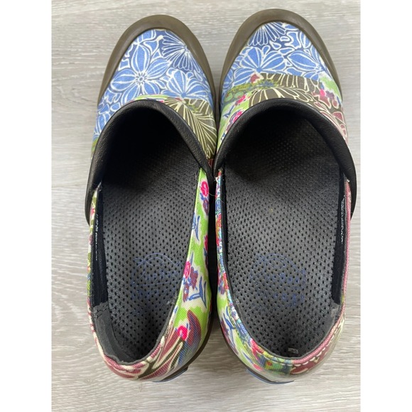 Dansko Volley Women's Clog Blue 6 Slip On Garden Floral Nursing Casual Shoes - Picture 9 of 12